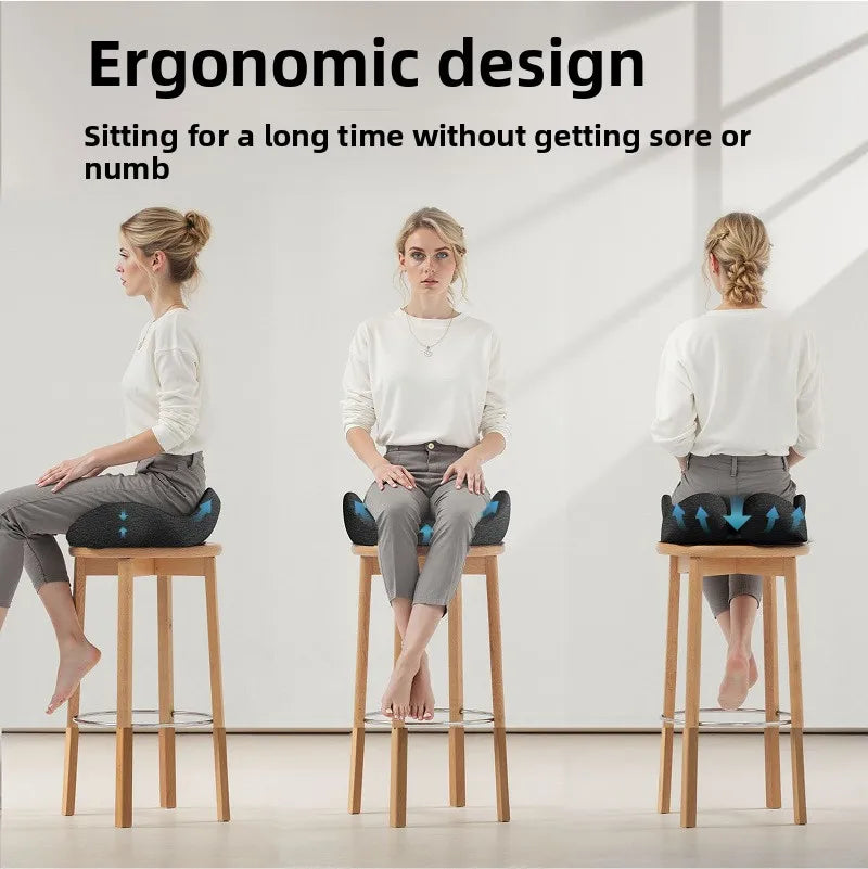 Orthopedic Memory Foam Seat Cushion for Tailbone Sciatica Back Pain Relief – Non-Slip U-Shaped Pad for Car Office Chair