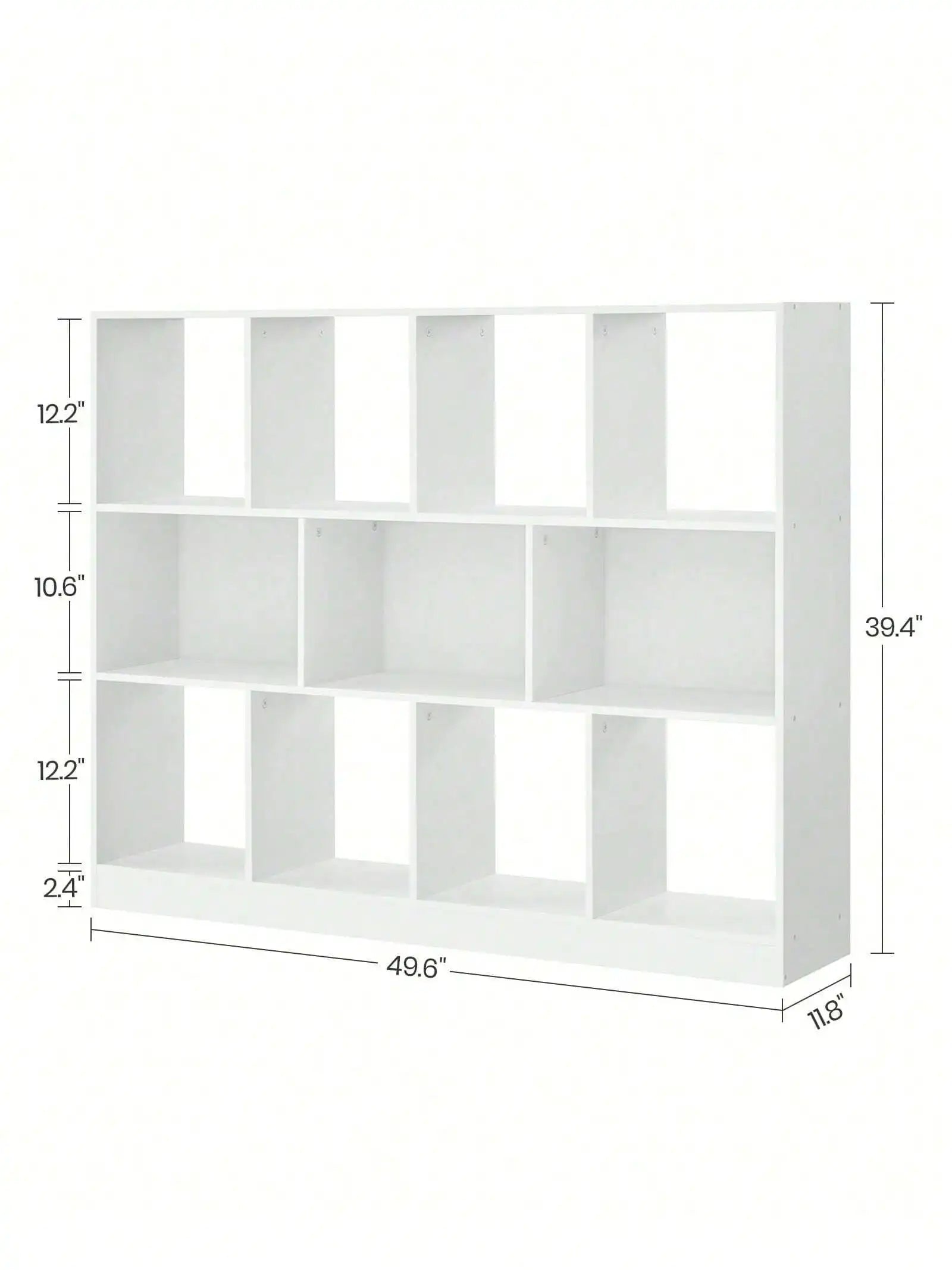 VASAGLE Bookshelf Bookcase Book Shelf Storage Shelf With 11 Storage Compartments For Study Bedroom Living Room White