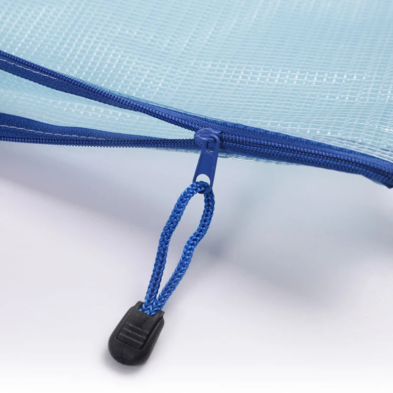 10/20 Pcs Mesh Zipper Pouch Document Bag Waterproof Zip File Folders A4 A5 A6 School Office Supplies Pencil Case