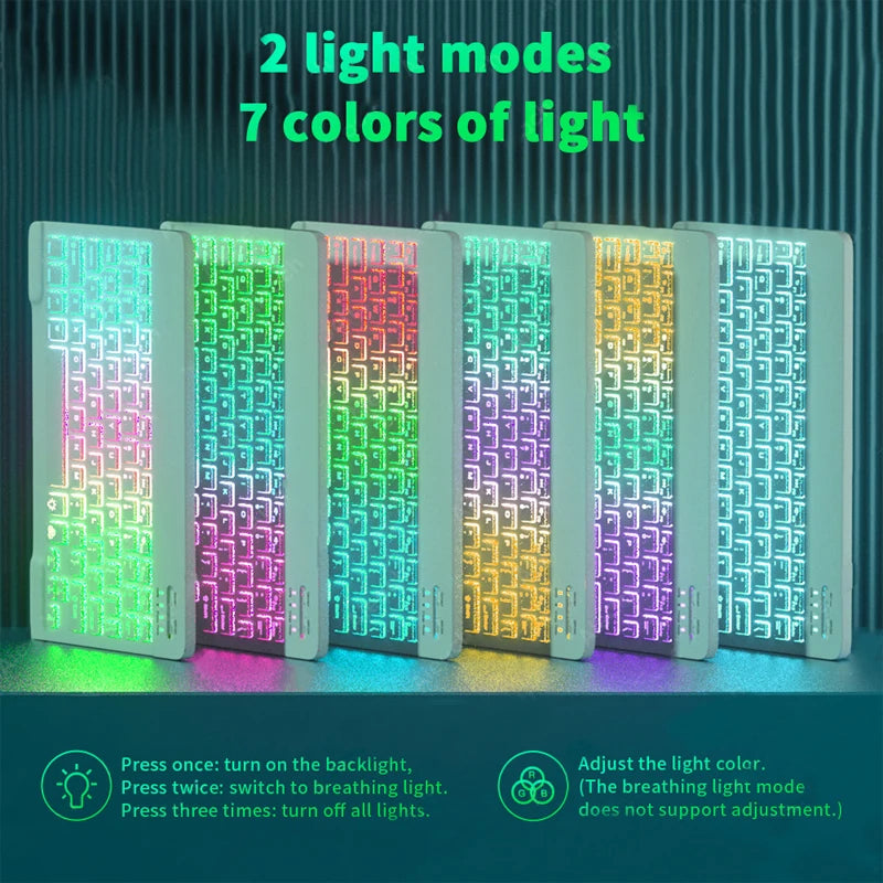 10inch Backlit For iPad Keyboard and Mouse Backlight Bluetooth Keyboard For IOS Android Windows Wireless Keyboard