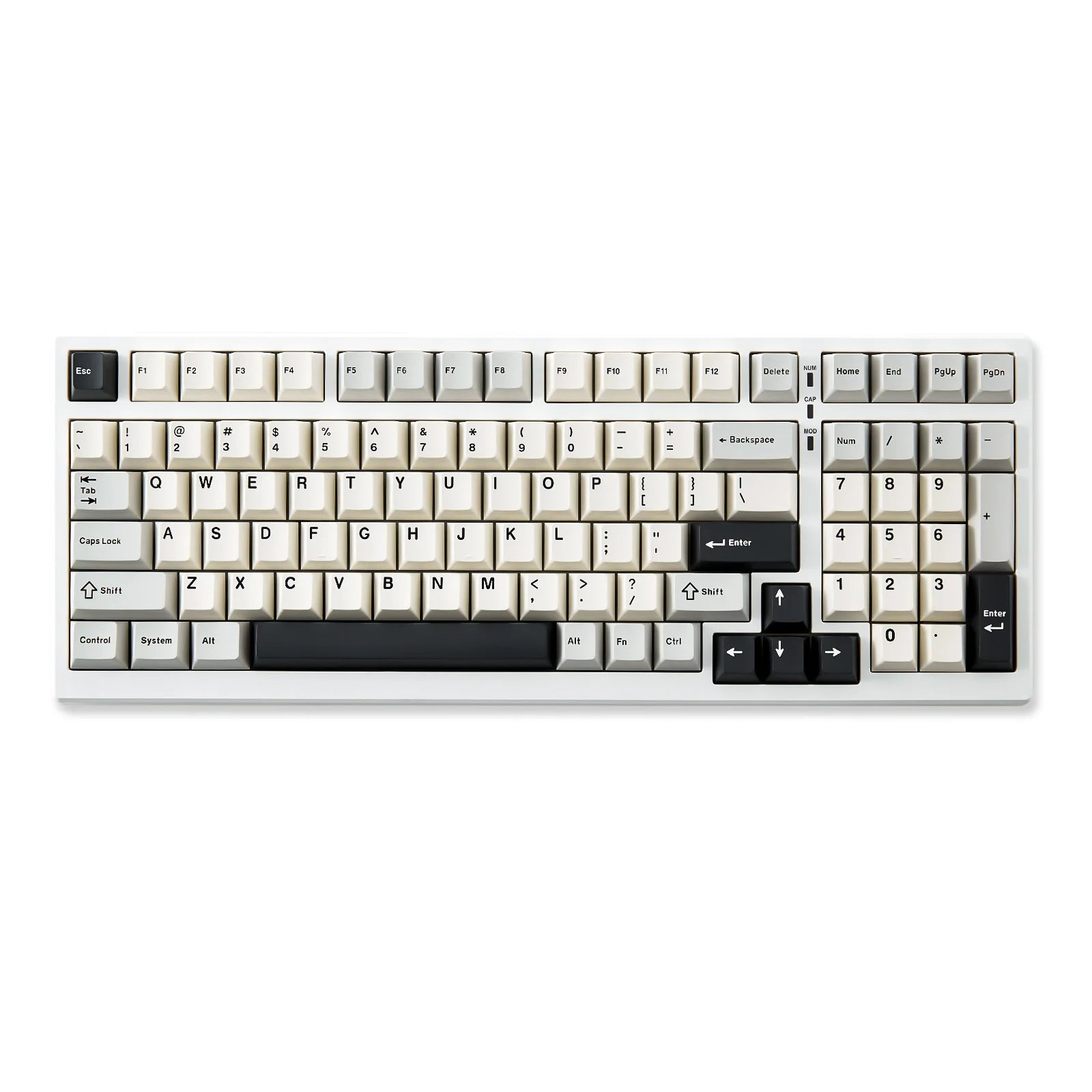 YUNZII YZ98 White Full Size Mechanical Gaming Keyboard Vintage 99 Keys Hot Swap Gasket 98% Layout Wireless RGB Backlit