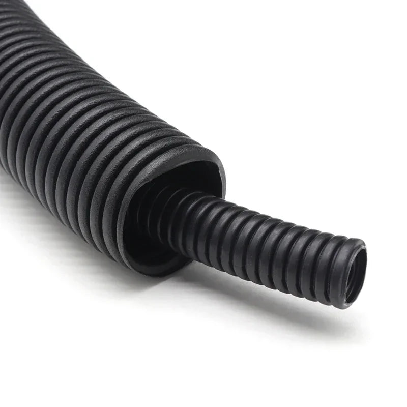 7.5mm-34.5mm Black PP Insulated Corrugated Pipe Wire Hose Plastic Corrugated Pipe Car Cable Heat Resistant Protective