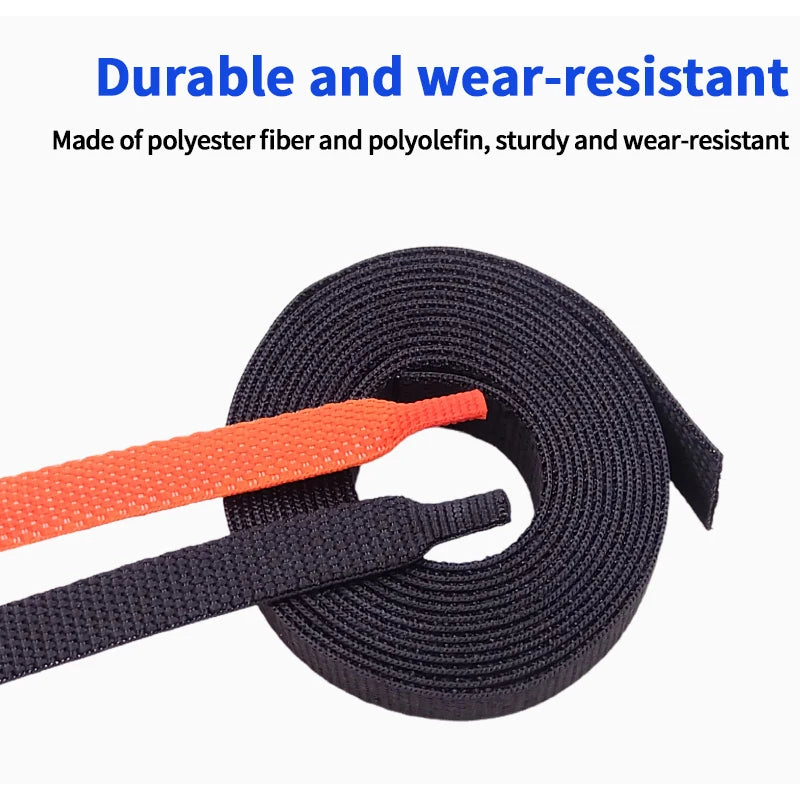 Braided Cable Sleeve Heat Shrink Tube 6/8/10/12mm Insulation Flam Retardant PET Auto Line Organizer Wire Wrap Sheath