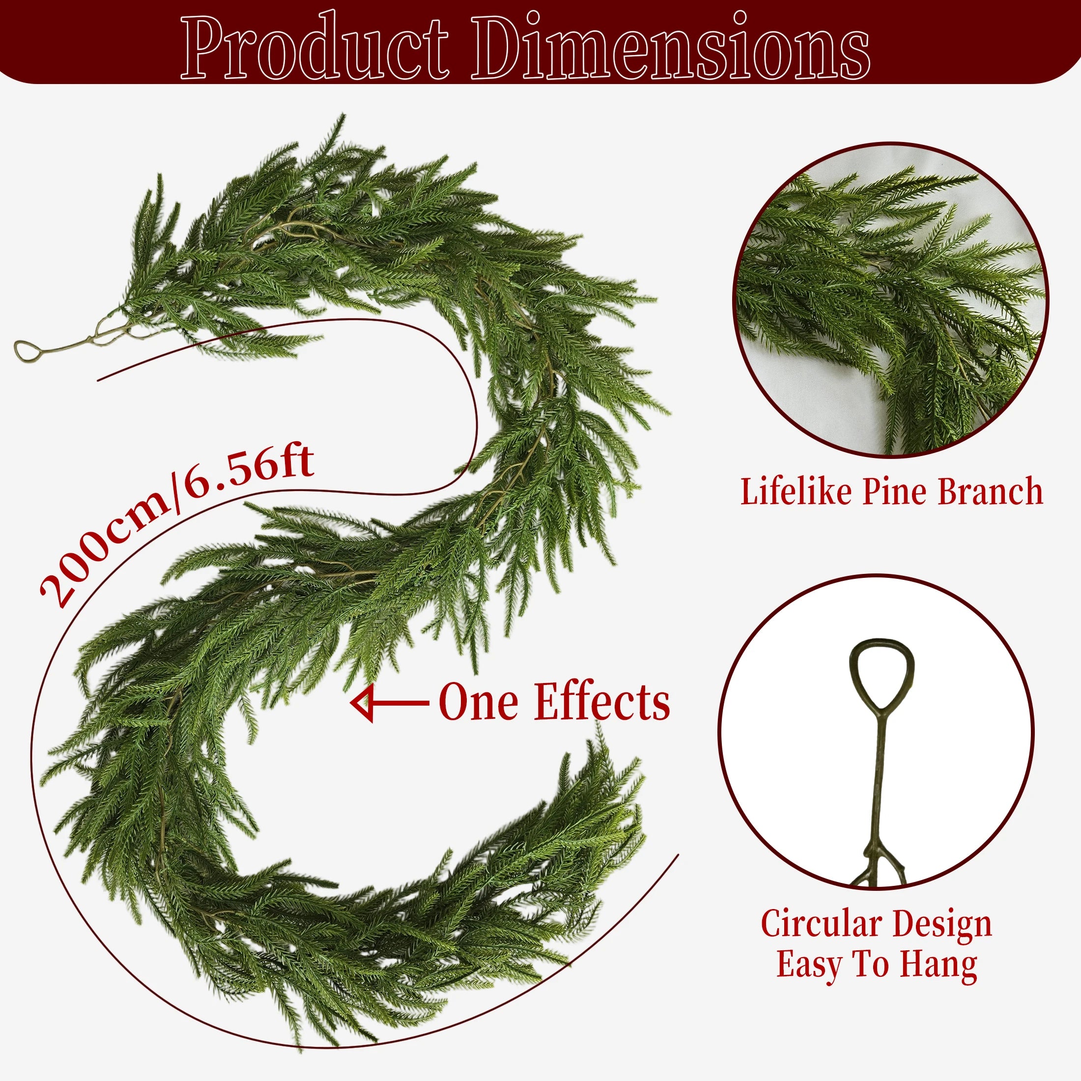 1.8/2M Artificial Christmas Wreath Garland 2025 Christmas Decor Fake Plant Fall Decor Home Room Decor Thanksgiving