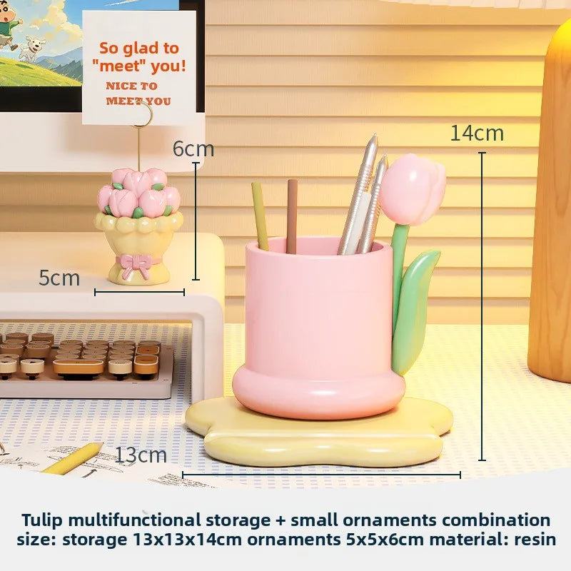 Tulip Pen Holder Is A Desktop Decoration and Storage Item for Office Workstations A Perfect Stress-relieving Tool