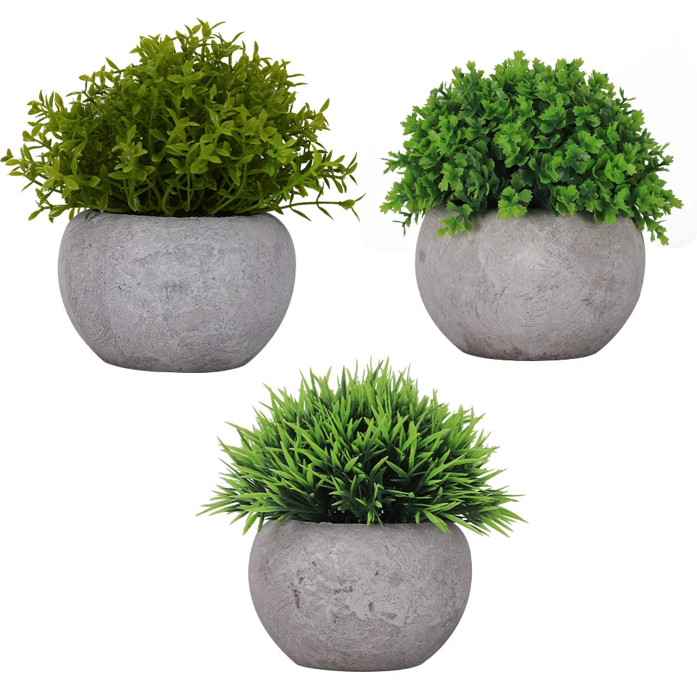 1 Pack Lifelike Plastic Potted Plant - Green Artificial Plants for Home/Office Decor Fake Greenery Indoor/Outdoor