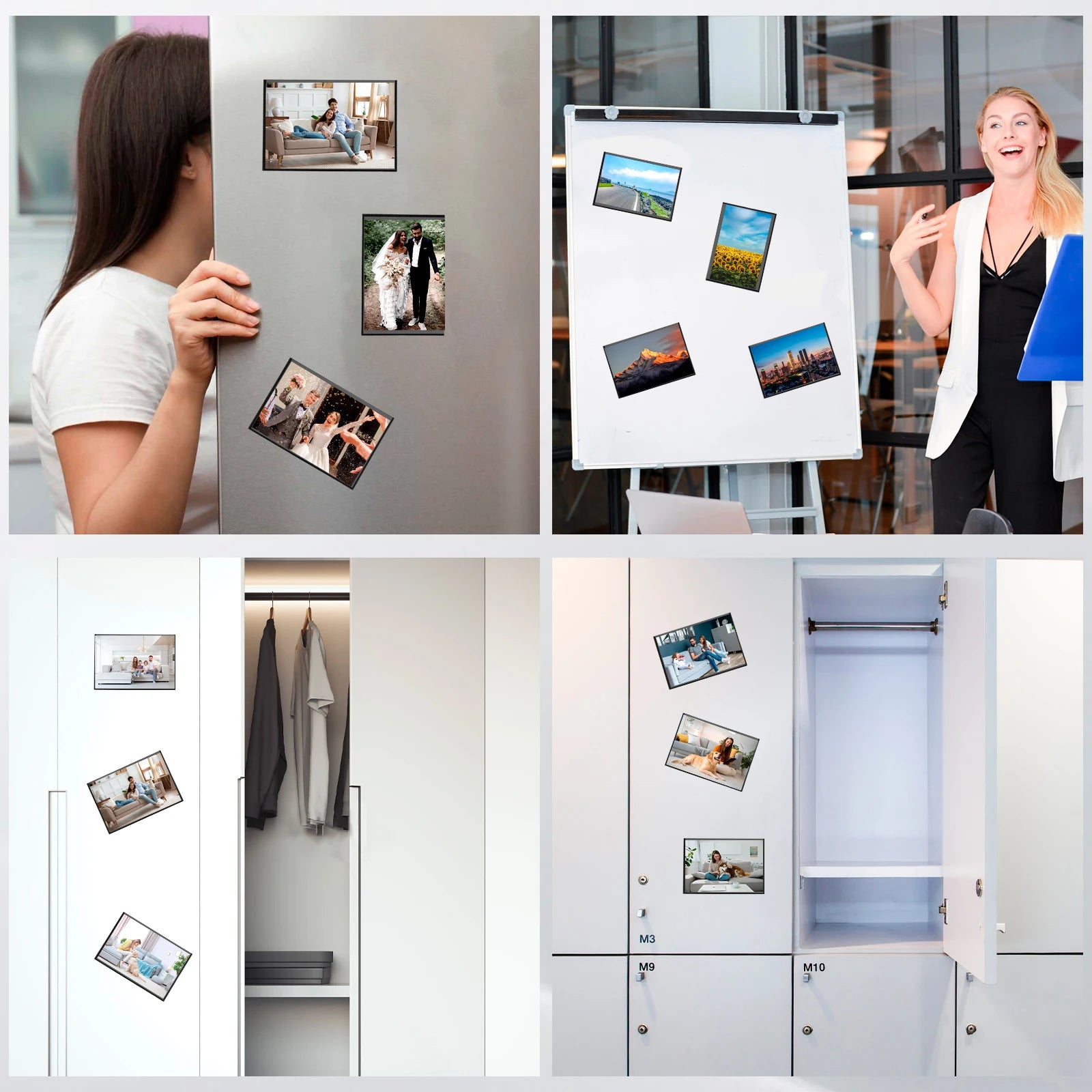 24/10pc Magnetic Picture Frames Fridge Magnet Photo Frame Card Holder Refrig Window Whiteboard Office Cabinet PVC Photo