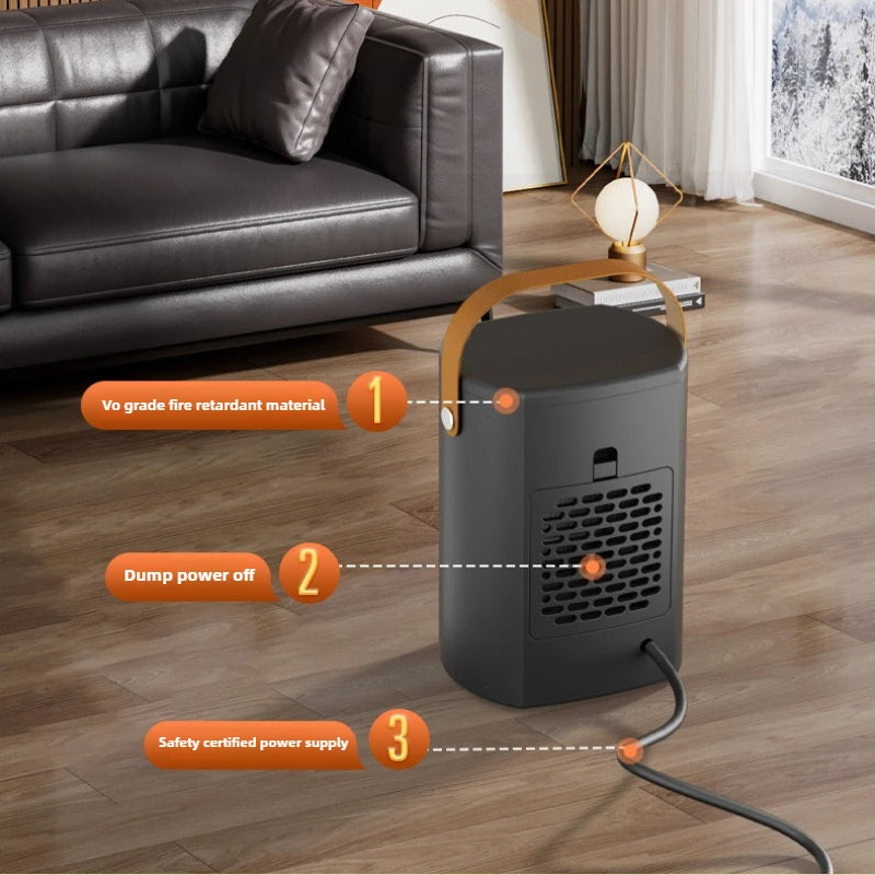 Electric Heater Portable Heating Fan Shaking Head Remote Control Heater For Office Desktop High Power Mini Heater