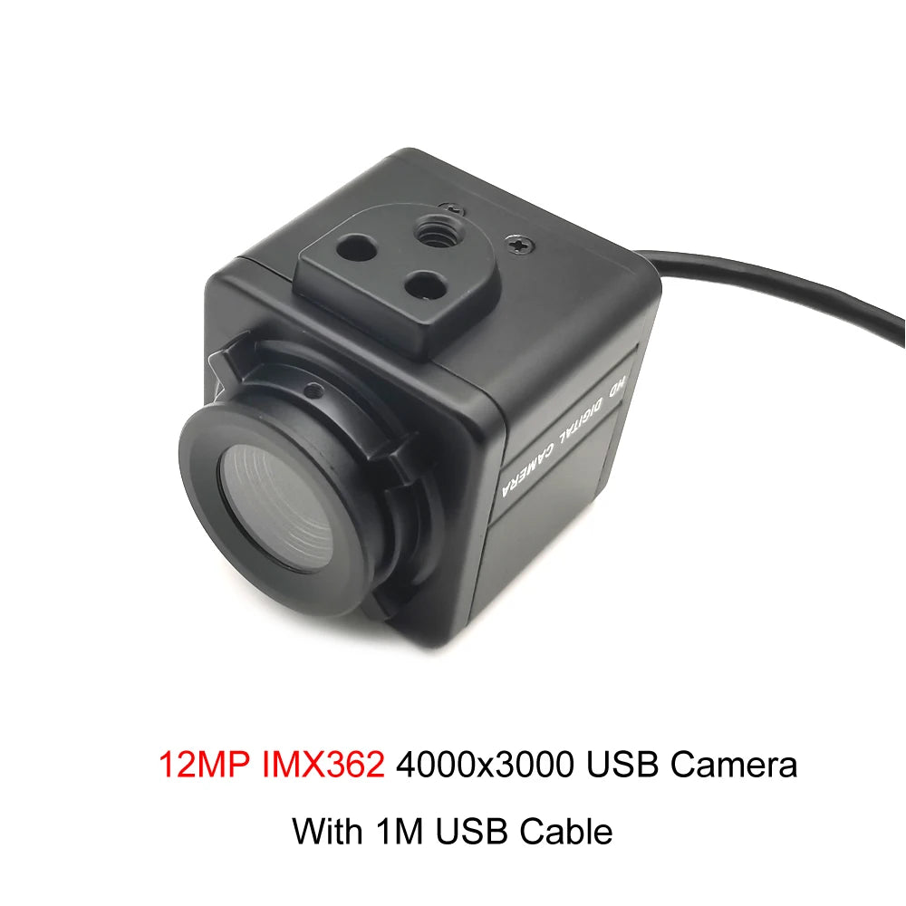 Industrial USB Webcam 12MP IMX362 / 4K IMX179 Autofocus Mini Metal Usb Camera No Distortion Lens For Live Video