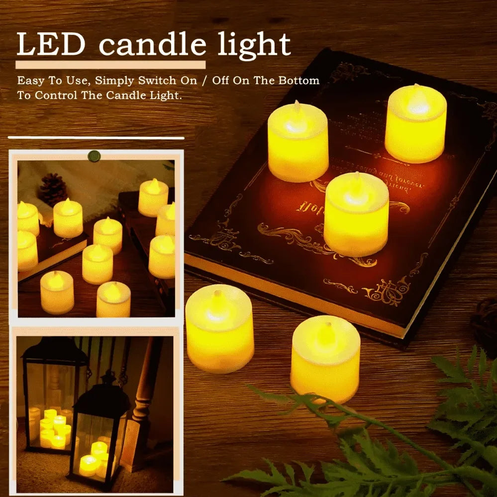 50x Colorful LED Flameless Candle Light Battery Operated Tealight Switch Candles Flameless Wedding Home Christmas Decor