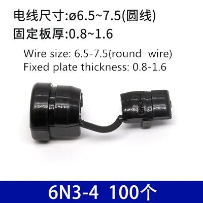 100pcs Plastic Strain Relief Bushing Cable Holder 6N-4 Power Cord Buckle Clamp Wire Grommet Protective Cover Wiring