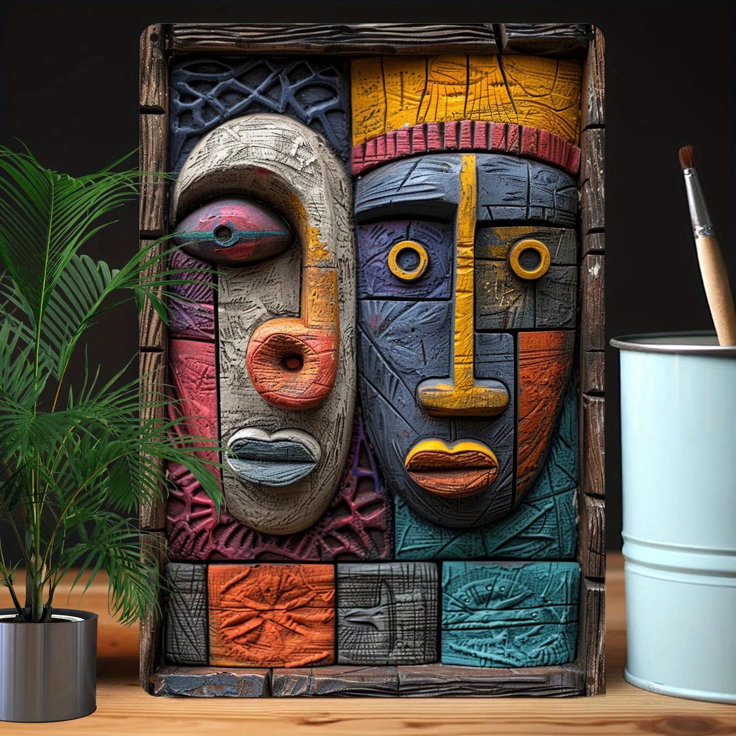 african-tribal-culture-aluminum-wall-art-moisture-resistant-metal-decor-with-3d-embossed-design-for-home-office-gift-a1323