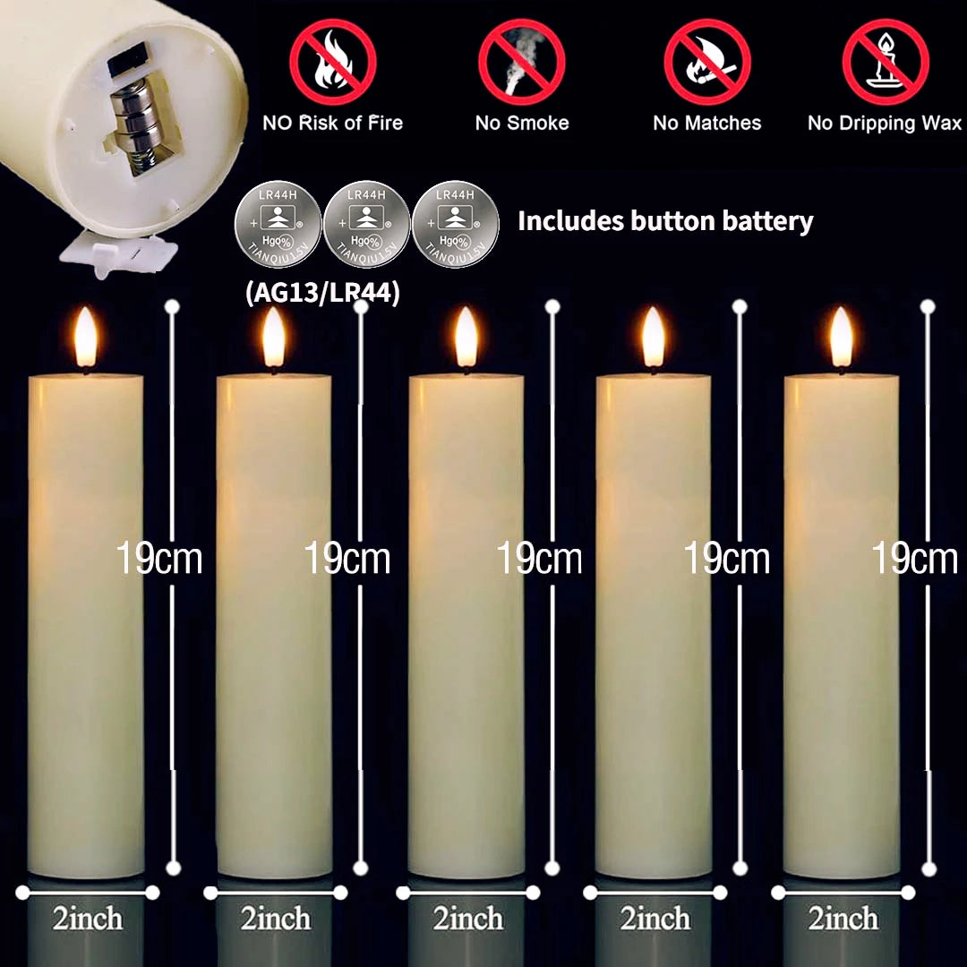 6-120PCS Led Candles Bulk Flickering Flameless Candles Battery Operated Fake Pillar Candle Wedding Birthday Party Decor