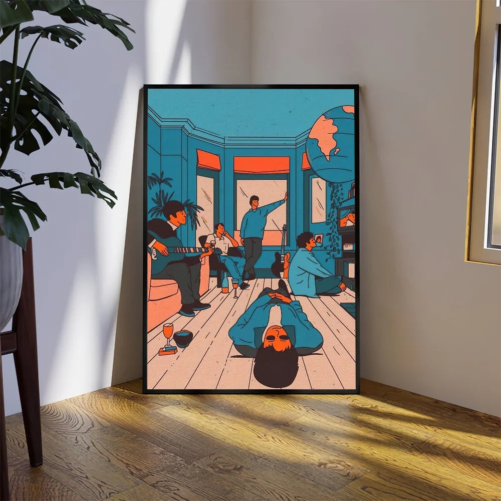 Band O-Oasis D-Definitely M-Maybe Poster Prints Wall Sticker Bedroom Living Home Room Office Decoration Painting Self