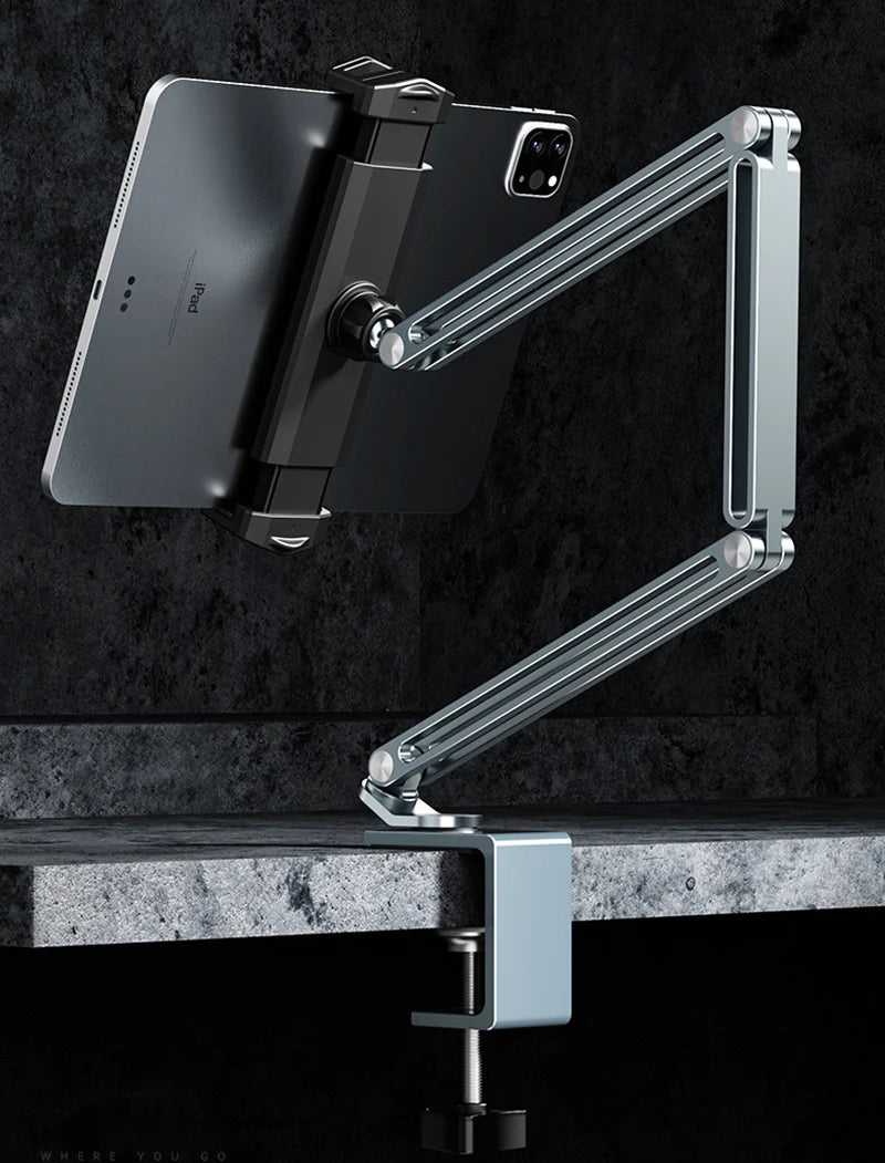 Aluminum 360 Adjustable Stand Holder Mount For 4-12.9 inch Mobile Phones Tablets PC Lazy Arm Bed Desk Tablet Support