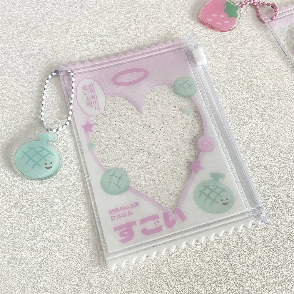 INS Transparent Candy Bag Badge Holder Korean Photocard Holder Display Bag Pendant Idol Photo Card Protective Cover