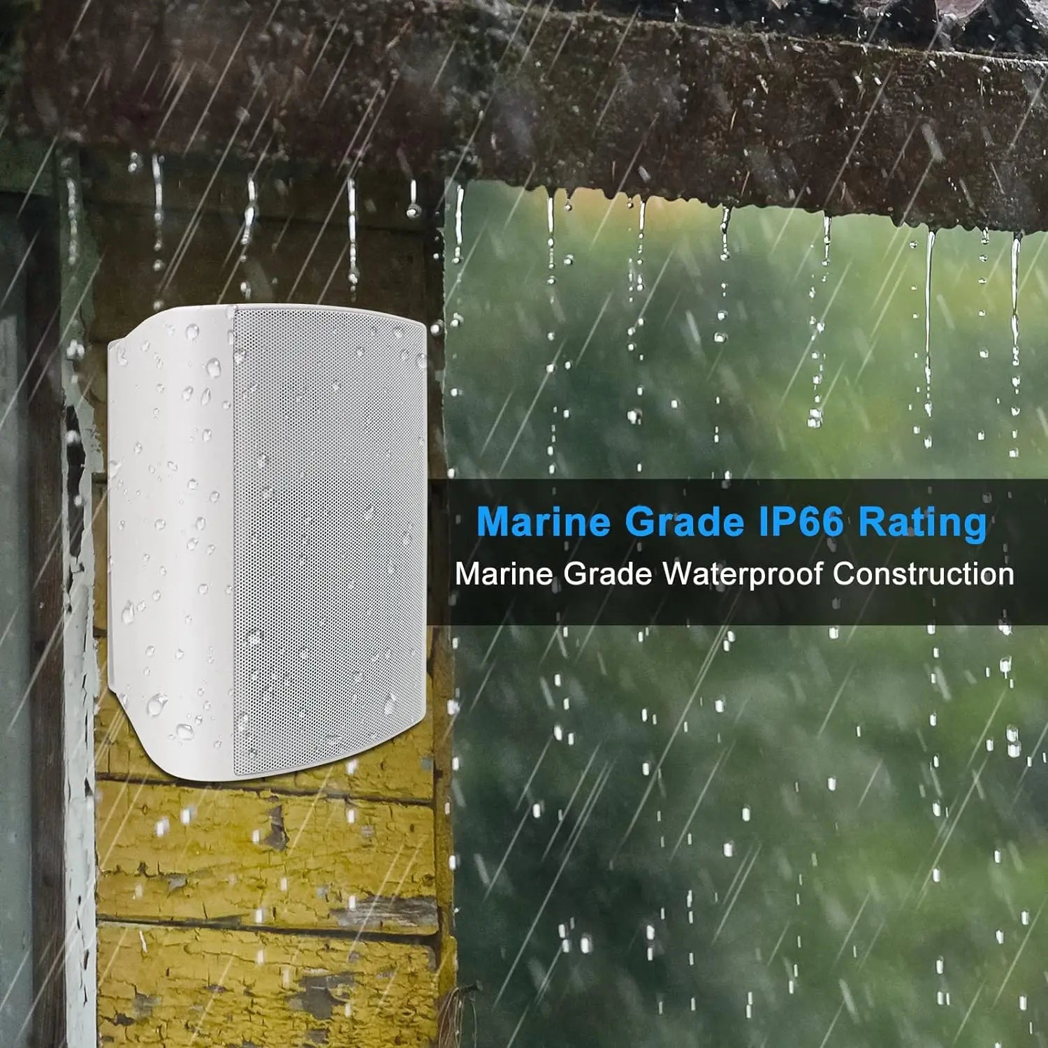 Herdio 2PCS 6.5’’ 400W Outdoor Speakers Wired Waterproof Passive With Powerful Bass Wall Mount Speakers For Indoor