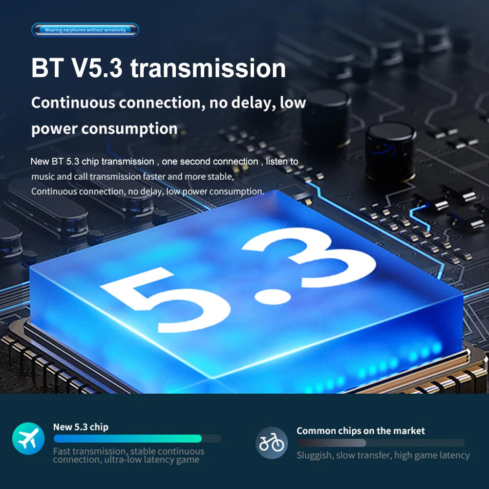 HIFI Stereo Wireless Headphones Bone Conduction Single Ear Clip Earphones IPX5 Waterproof Bluetooth-Compatible 5.3