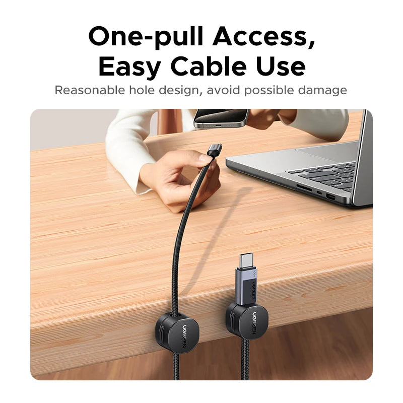 UGREEN Magnetic Cable Organizer Clips for Desk USB Charging Cord Management Holder Wire Ties for Earphone Cable