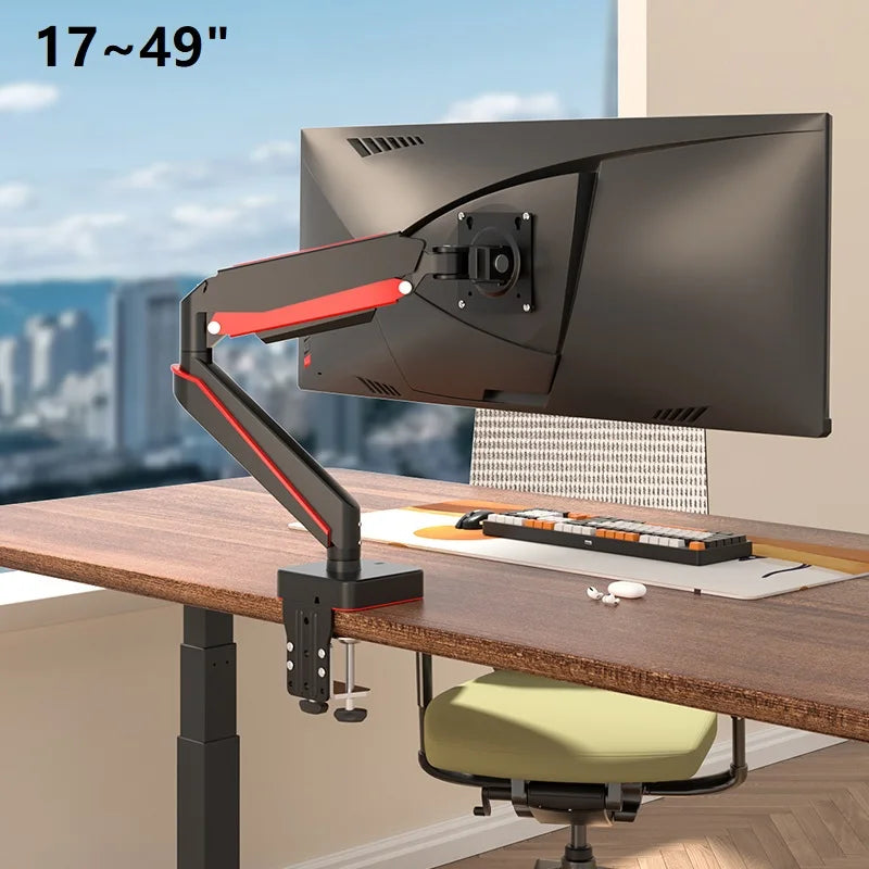 HILLPORT 17’’~49’’ Desktop Gas Spring VESA Mount Monitor Arm Holder Full Motion Soport TV Stand Base Support computer