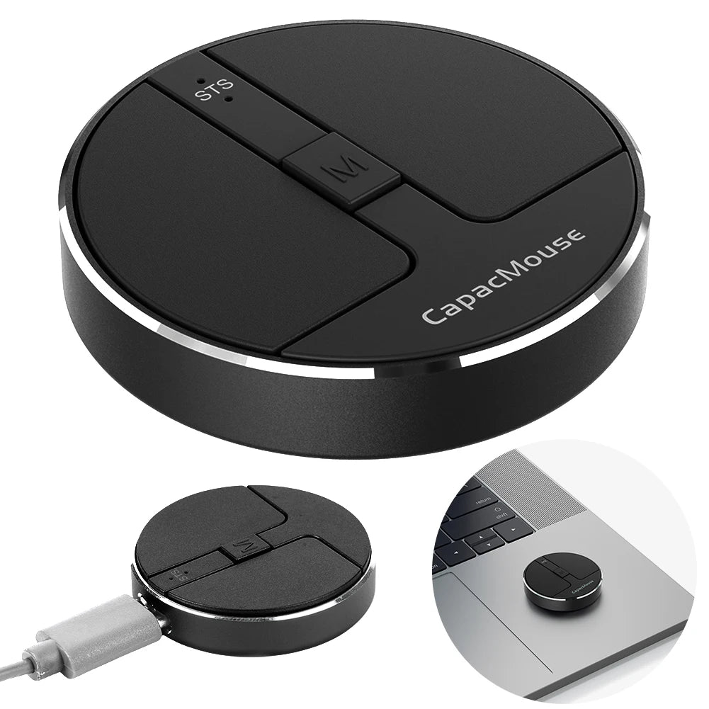 Ultra Thin Wireless Computer Mouse 3 Mode BT 5.2/2.4G/USB Mini Capacitive Mouse with USB Receiver for PC Laptop