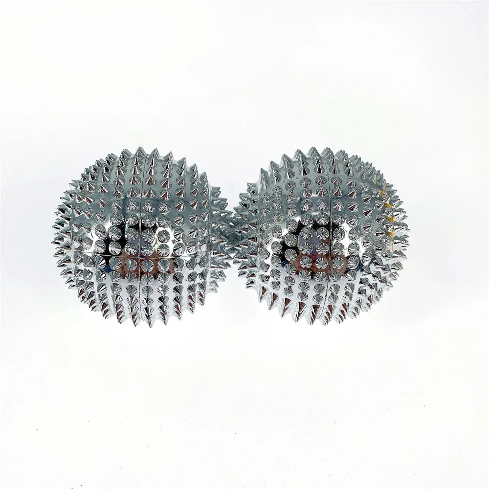 1Pair Yoga Fitness Ball Magnetic Therapy Massager Magnet Hand Acupuncture Ball Acupoint Needle Massage Men Women