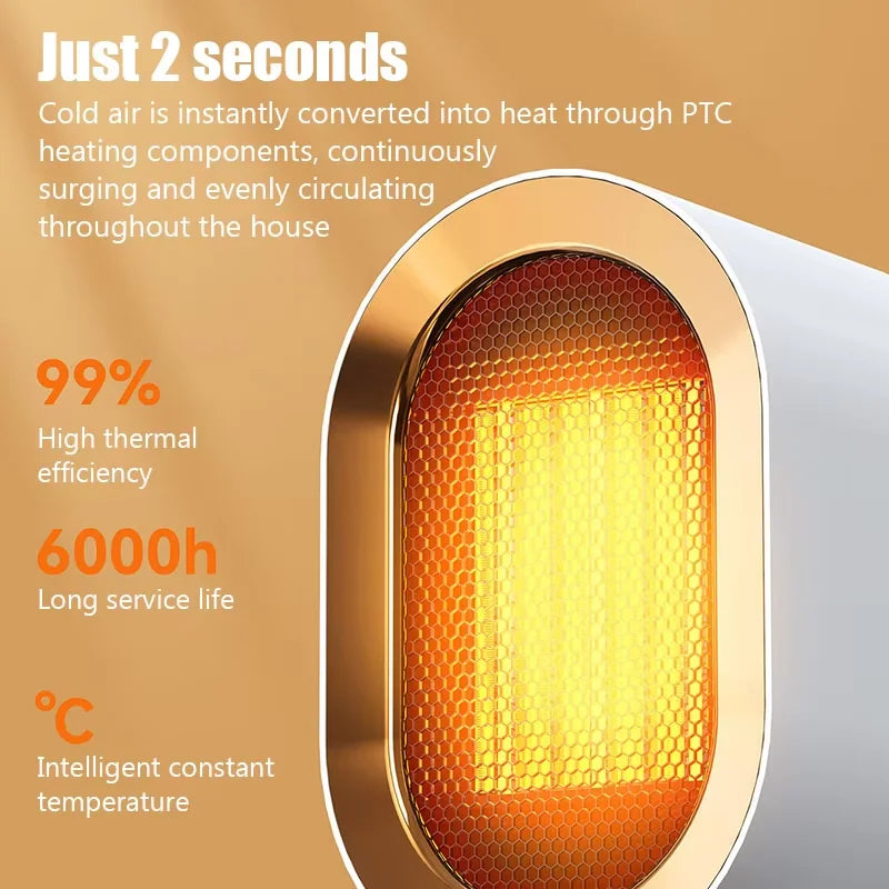 Portable Heater Overheat Protection Safe Quiet Warmer Quiet Space Heater For Indoor Room Bedroom Bathroom Garage