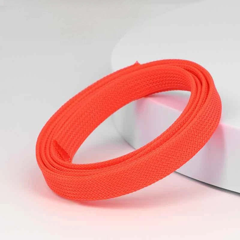 5m/lot Pure Colour Insulated Braid Sleeving Tight PET Wire Expandable Cable Sleeve Flame-retardant Nylon Braided Mesh