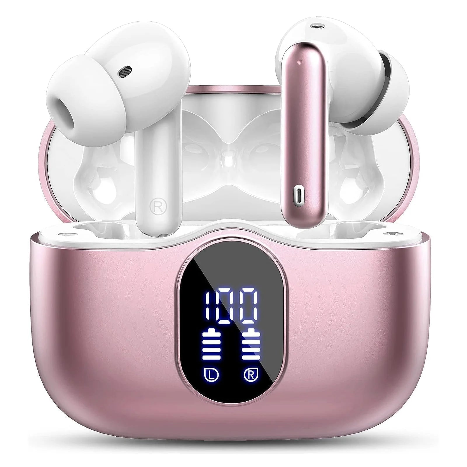 Wireless Earbuds with Bluetooth 5.3 In-Ear Headphones Featuring 4 ENC Mics and 36 Hours of Playtime LED Display
