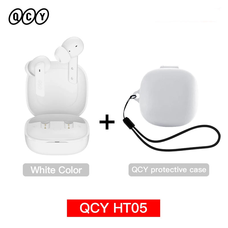 QCY HT05 ANC Wireless TWS Bluetooth 5.2 Earphones 40dB Active Noise Cancellation Headset in-Ear Mics Handfree Phone