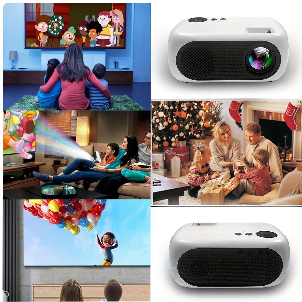 Mini Projector Portable 480*360P USB HDMI Supports 1080P Halloween Children Gift Home Theater Outdoor LED Mini