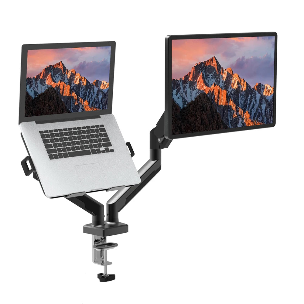 Dual Monitor Stand with C Clamp Monitor Desk Mount Holds Up To 19.8lbs Monitor Arm Desk Mount for 13 To 32 Inch