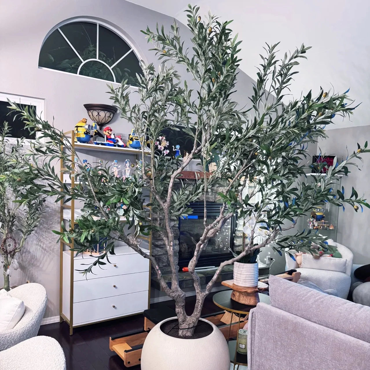 260CM Large Artificial Olive Tree Tropical Silk Tree Nordic-style Artificial Plant Suitable for Home Office and Party