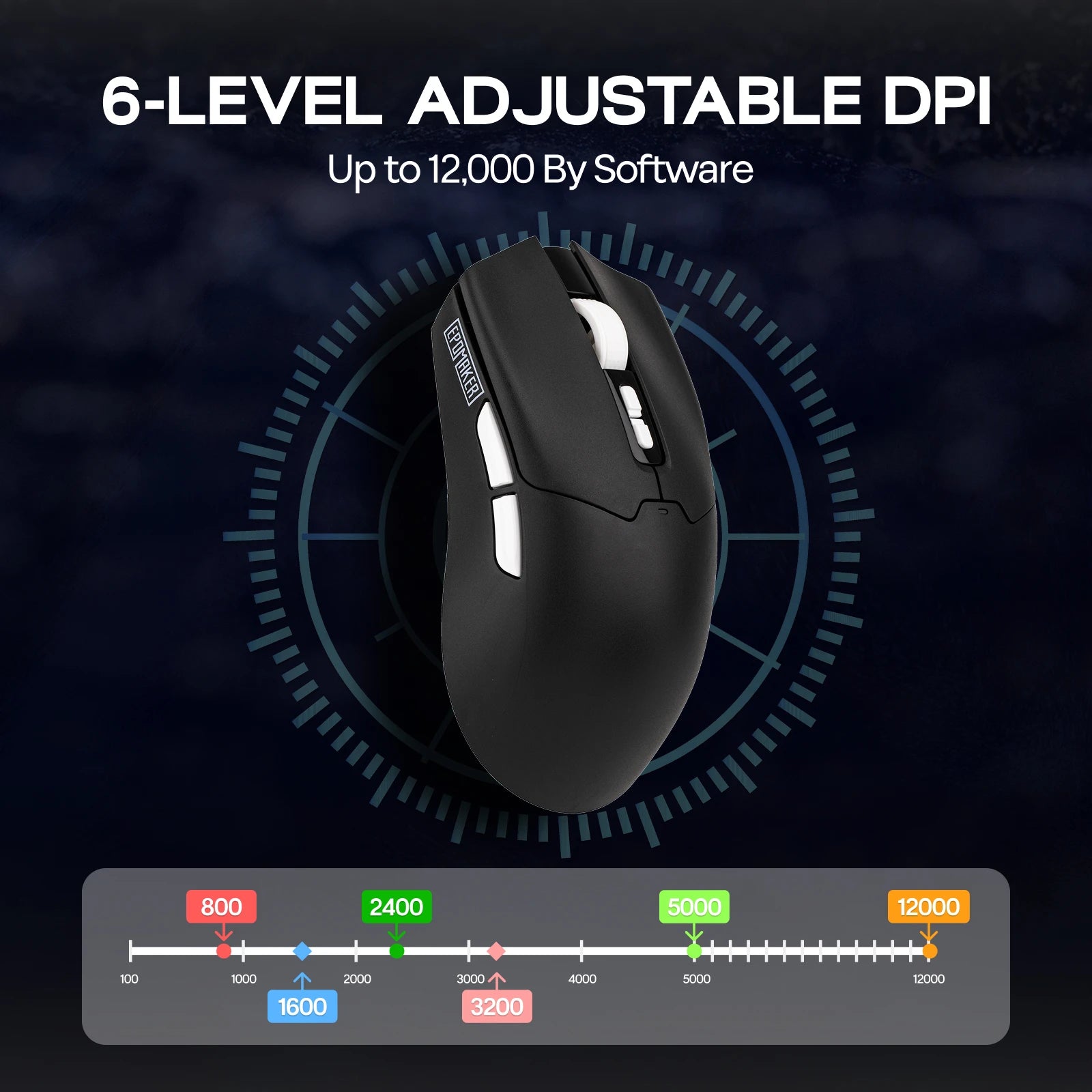 EPOMAKER Click Lite Wired/BT/2.4GHz Wireless Gaming Mouse PAW3311 Sensor with 800 to 24000 DPI 500mAh Battery