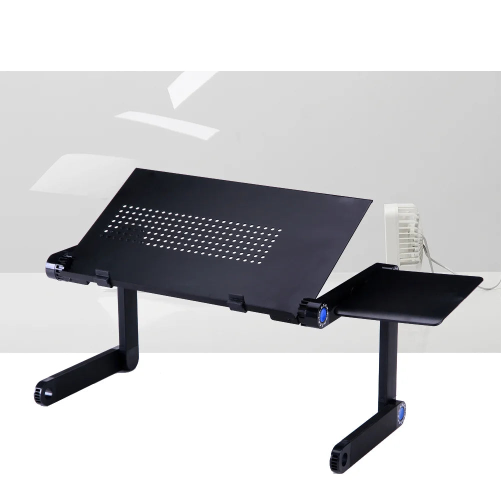 Portable Laptop Stand 2-Fold Structure Metal Legs Freely Adjustable Height Anywhere Use Foldable Standing Desk