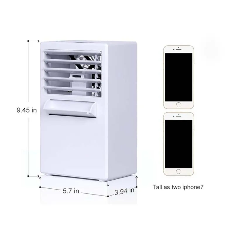 Mini Portable Air Conditioner Fan 3-in-1 Table Personal Space Cooler Misting Humidifier Purifier for Office Apartment