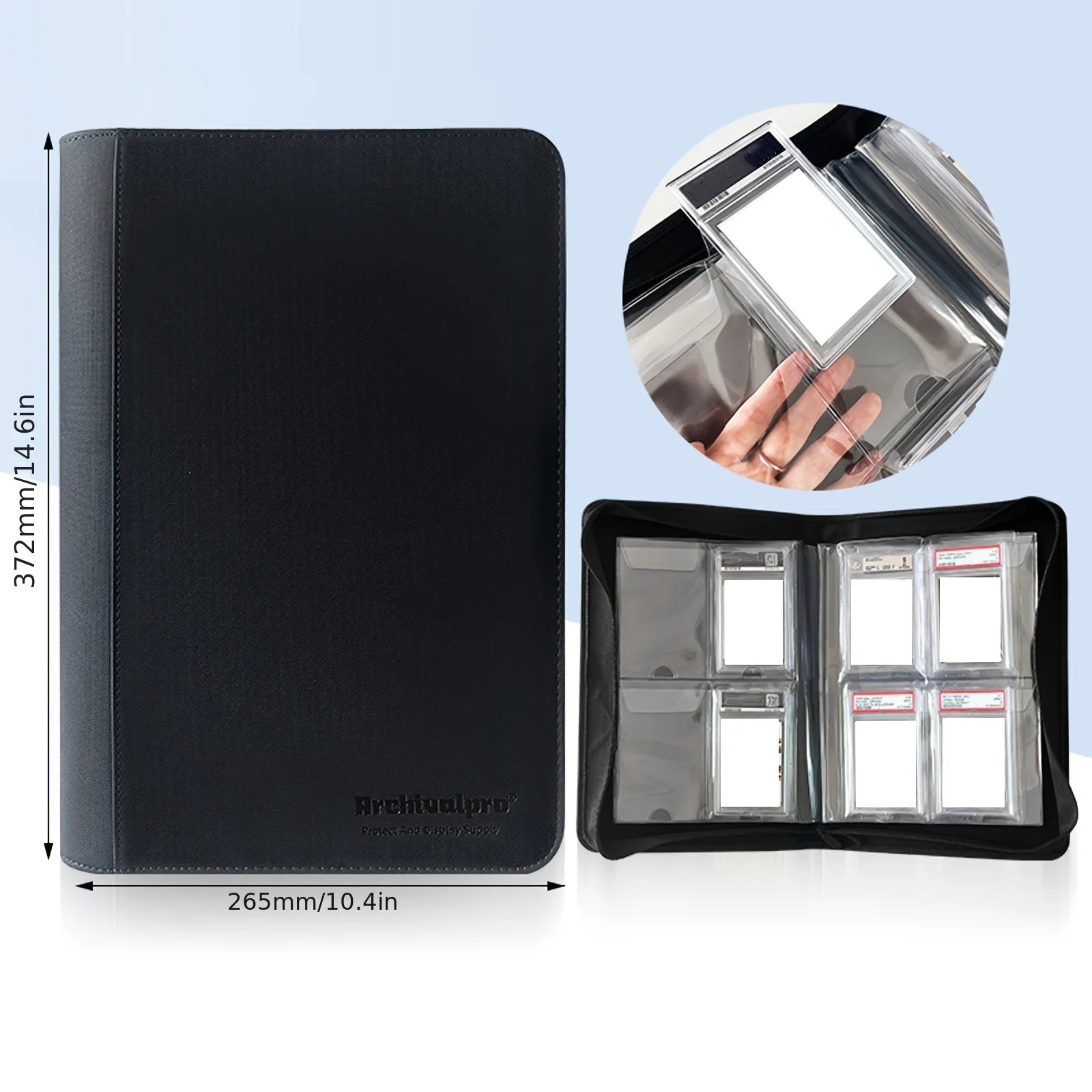 1pc Zip Trading Card Binder Card Folder for PSA/CGC/BGS/SGC Sports Cards Game Cards Baseball Basketball Card Binder