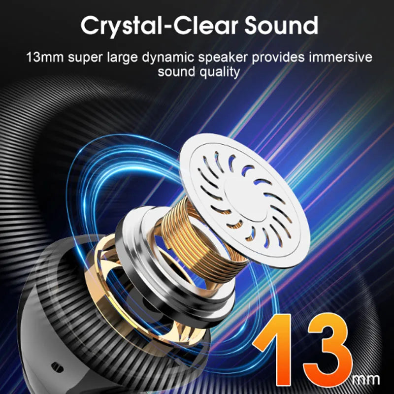 Bluetooth 5.3 Wireless Earbuds 48H Playtime w/Dual LED Display IP7 Waterproof ENC Microphone Touch Control.