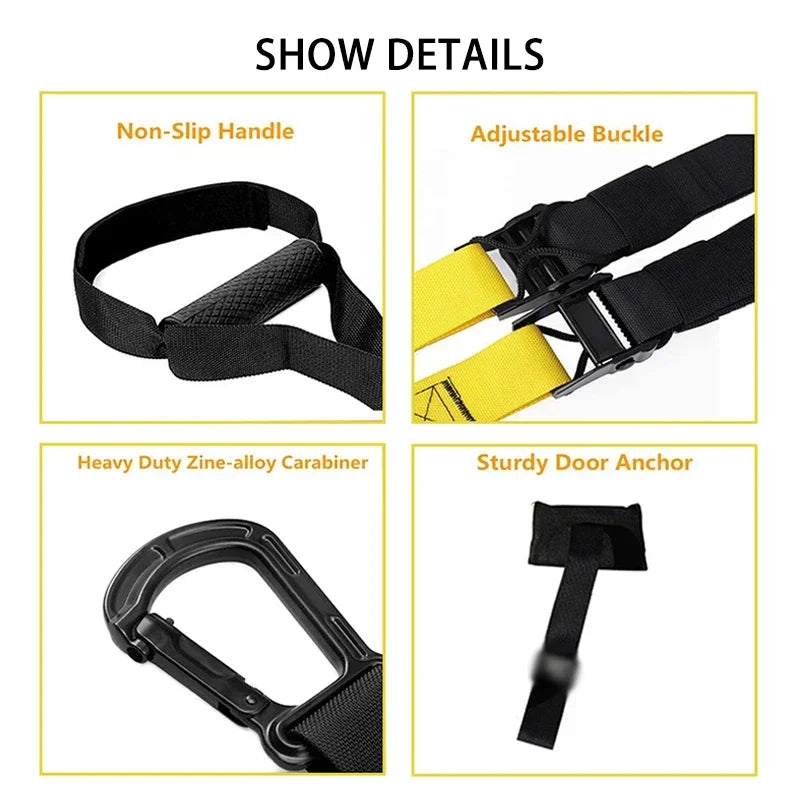 Suspension Training Band Fitness Strength Power Suspension Trainer Adjustable Yoga Belt Wall Mount Professional Trx