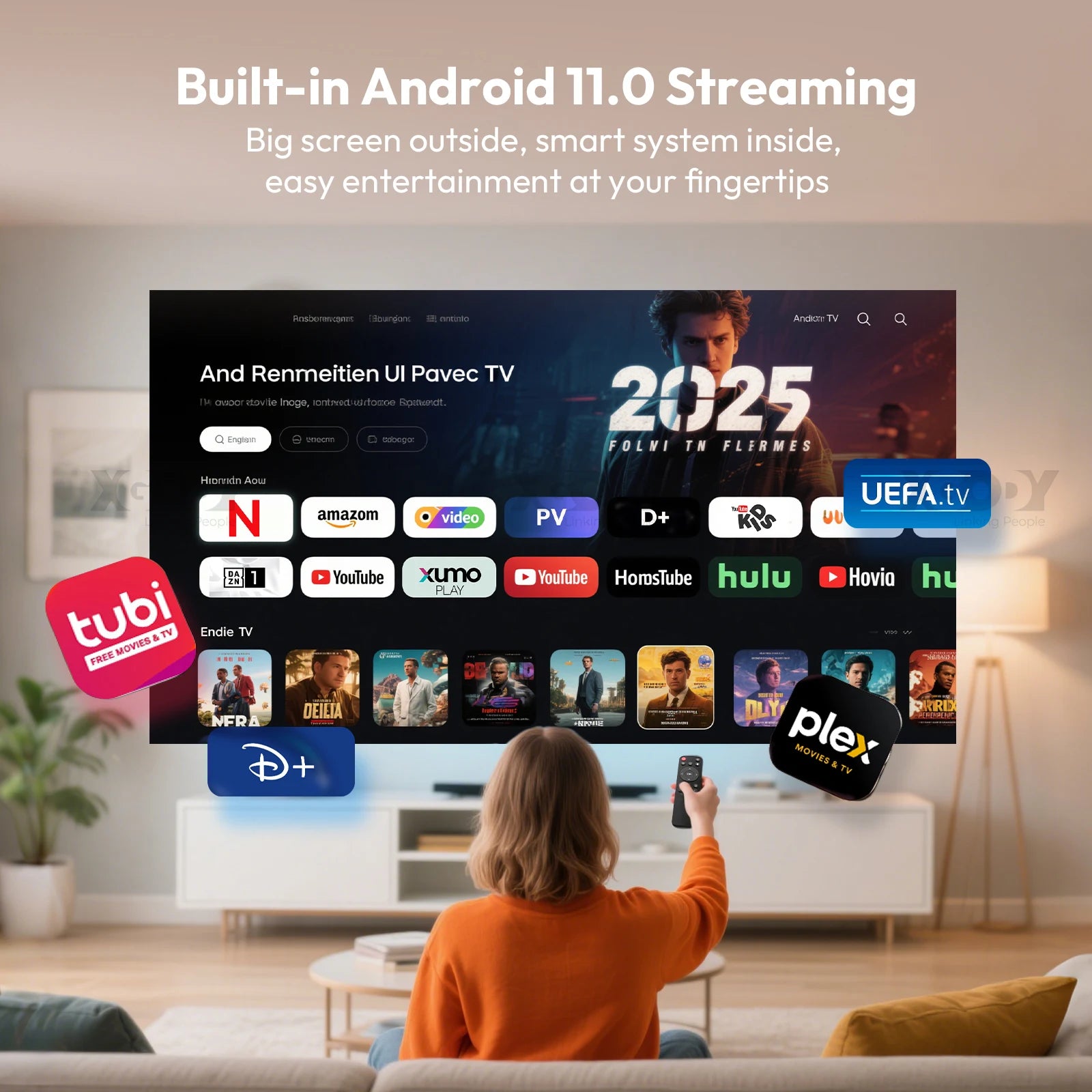 XGODY 4K 1080p LED Projector with 12000 Lumen Brightness WiFi 6 Bluetooth 5.0 Portable Home Theater System