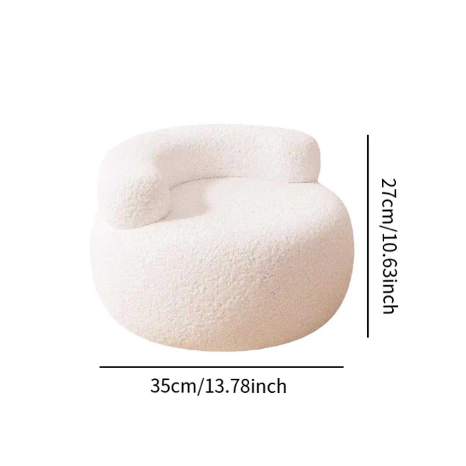 Footstool Furniture Portable Lazy Sofa Soft Small Stool Backrest Chair Round Stool Lamb Wool for Indoor Living Room