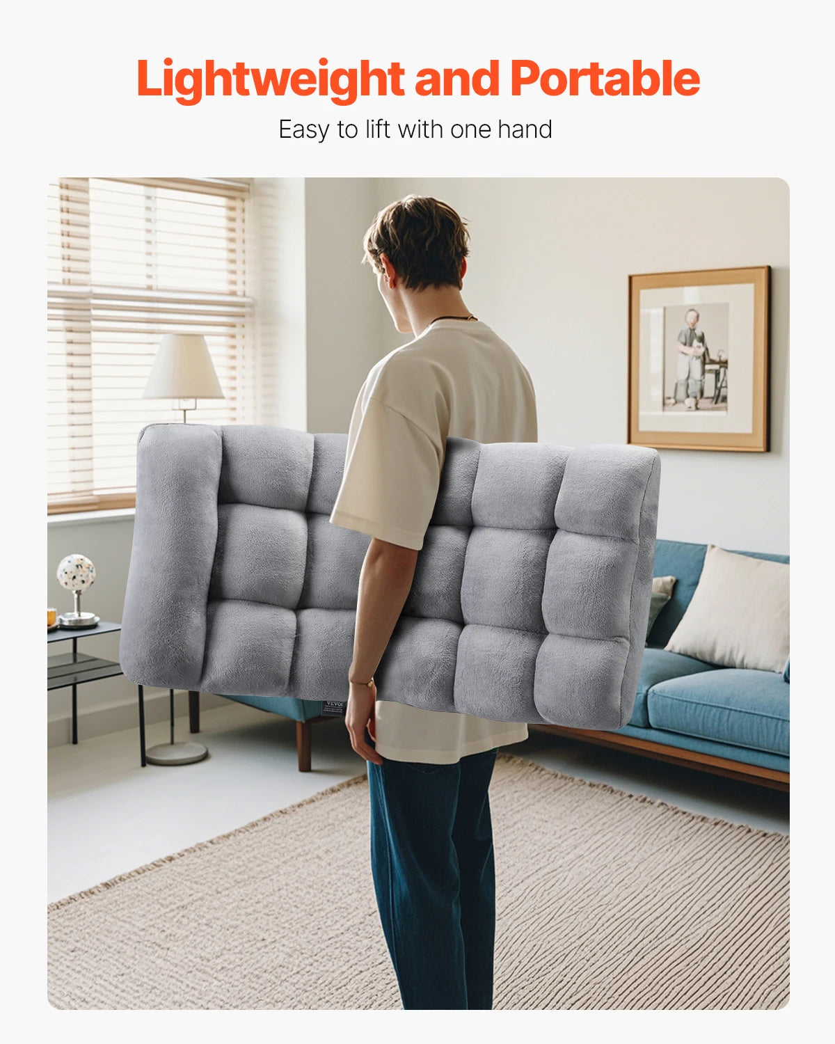 SucceBuy Floor Chair Recycled Foam Folding Sofa Chair Multifunctional Floor Chair with Back Support Ideal for Sleeping