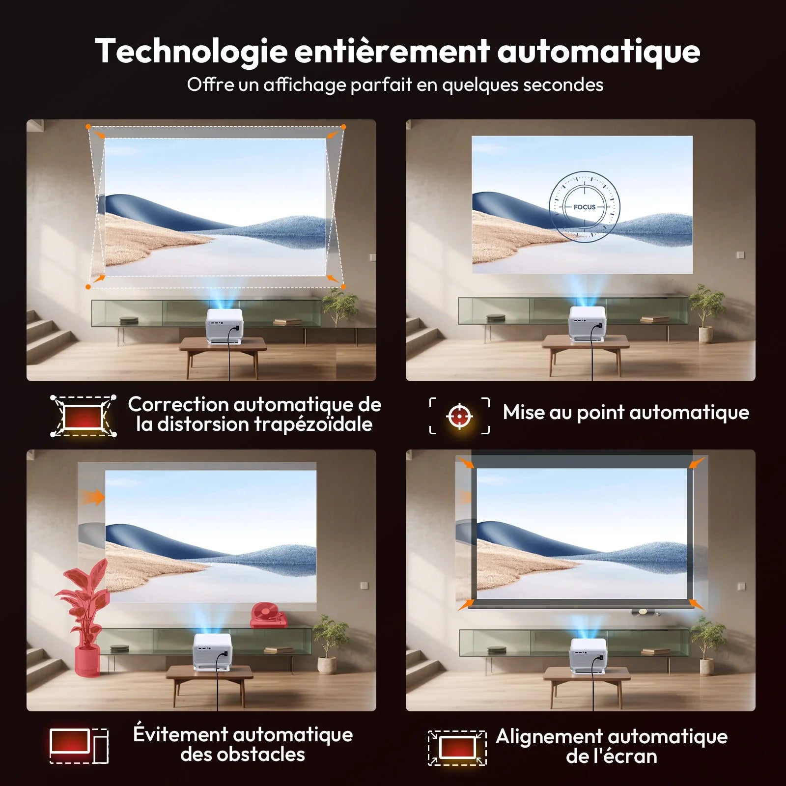 XGODY Projector FHD 1080P Netflix Officially Whale OS AI Auto Focus 700 ANSI 25000 lumens Bluetooth Dual Band Wi-Fi