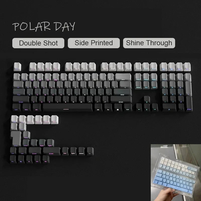 OEM Profile Gradient Keycaps ISO Enter Side Printed PBT Double Shot Keycap For Cherry MX Switch Mechanical Keyboard Key