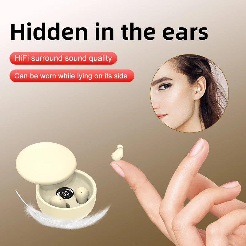 SK26 Bluetooth 5.4 Wireless Earphones Small Earbuds Sleeping Sport Invisible Headphones Bass Sound Quality Headset
