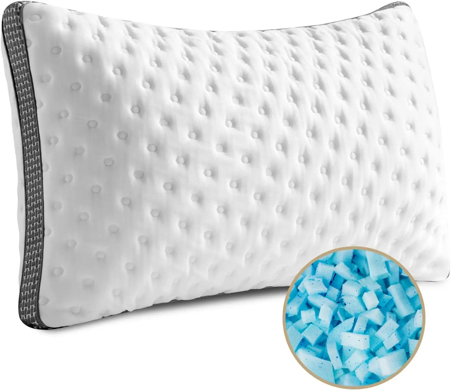 BedStory Cooling Pillow 1 Pack Q/K Cooling Gel Memory Foam Bed Pillow Medium Firm Pillow for Sleeping CertiPUR-US