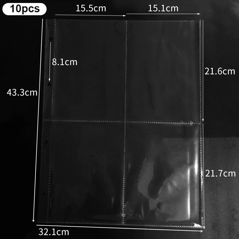 A4 A5 Loose-leaf PP Transparent Inner Leaf File Bag Test Paper Photo Card Storage Book Paper Organizer File Folder Set