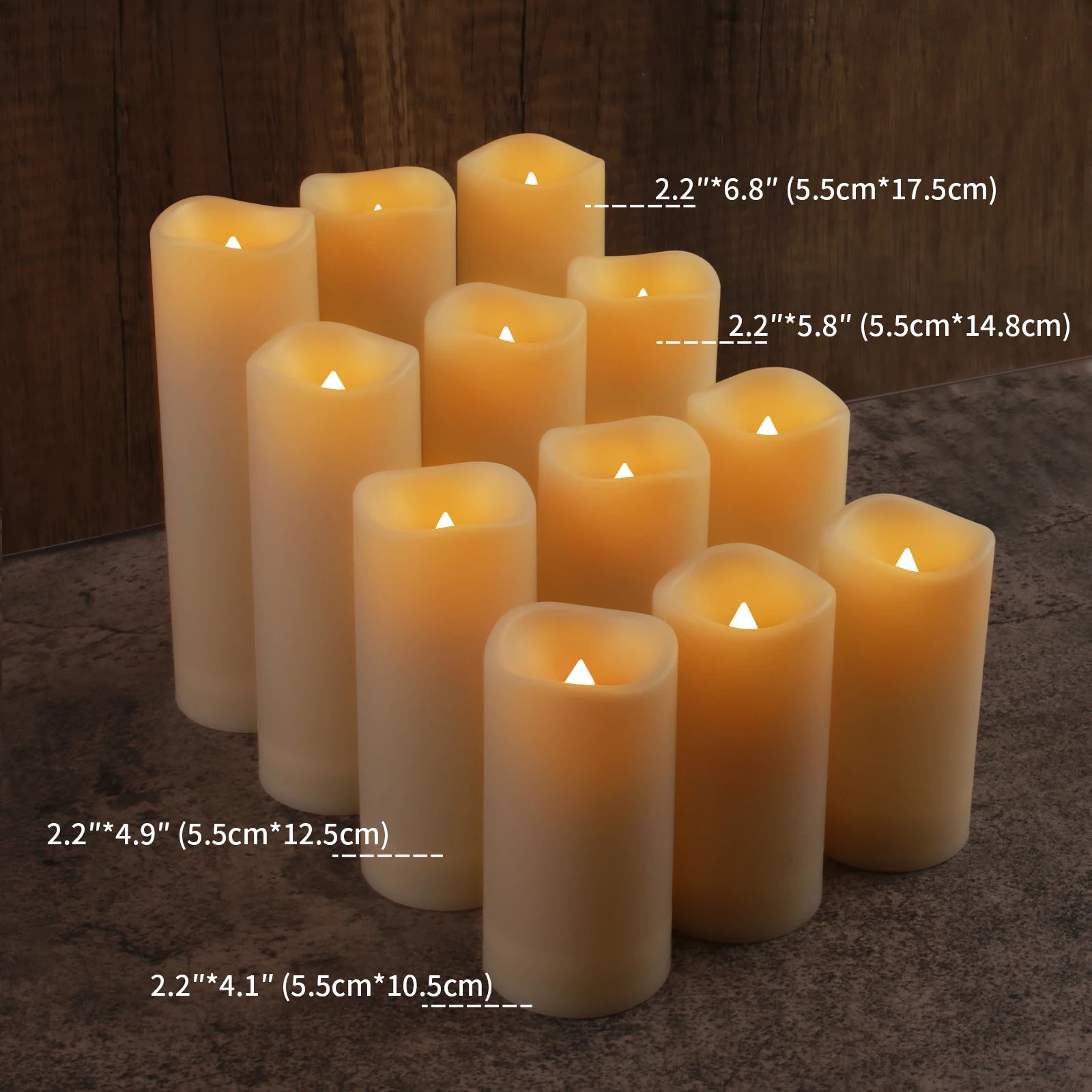 24/48Pc Waterproof Flameless LED Electronic Candles 4’’ 5’’ 6’’ 7’’ LED Tealight with 10-Key Remote 2/4/6/8Hour Cycling