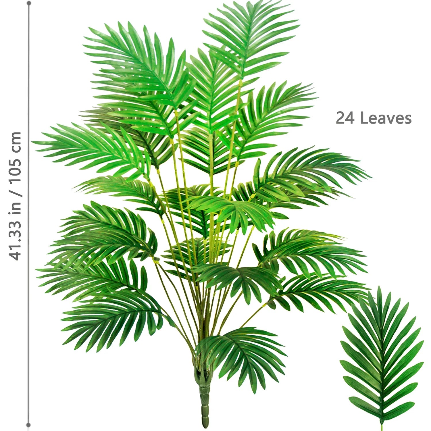 68-125cm/49.2in Artificial Areca Palm Plant Fake Tropical Leaves Fake Yellow Palm Indoor Home Office Decor