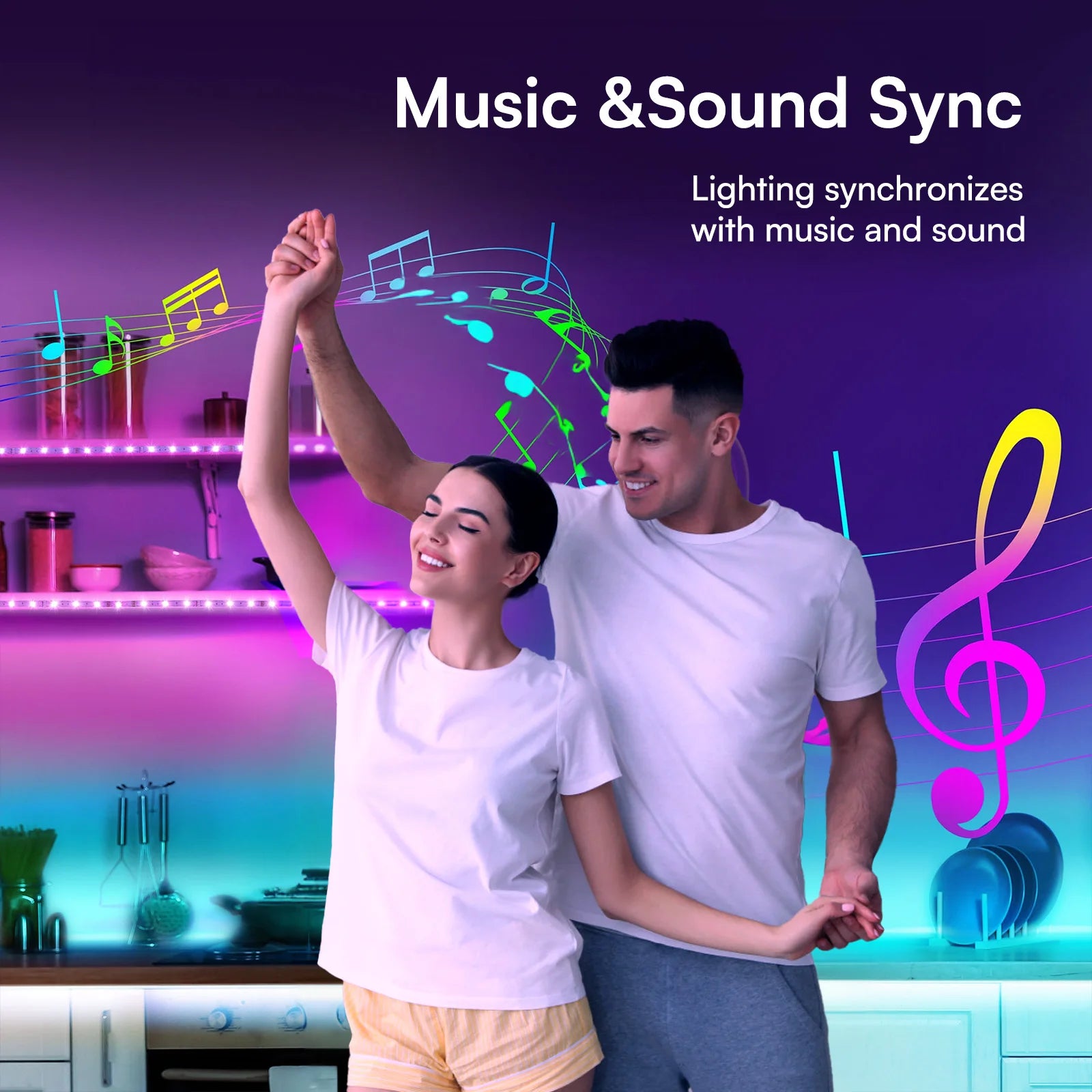 200ft Smart Led Light Strip App Control (Rgb Color Changing Music Rhythm Timing Switch) Comes with Remote Control